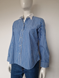 Van Laack blouse. Maat 38, Blauw/wit gestreept.