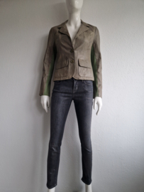 Transmission blazer. Maat 36, Groen/leer.