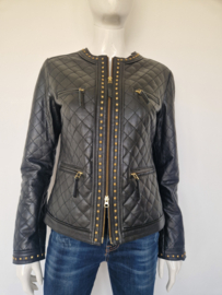 Malvin leren jasje met studs. Maat 38. Zwart