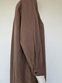 Humanoid linnen jurk. Maat S/M. Bruin