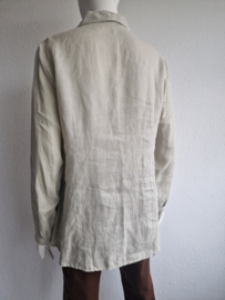 Cross Point blouse. IT. maat 48. Sand/linnen.