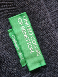 Benetton kabeltrui | Maat 40/42 | Donkerblauw |