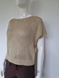 Geisha gebreide top. Maat 40, Goud.