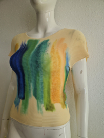 Leo & Ugo top. Maat 2. Geel/blauw.
