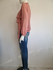 Morgan roezel blouse. Maat 38, Oudroze.