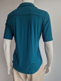 Marc O'Polo blouse met korte mouwen. Maat M, Petrol.