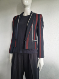 Zapa  vintage wollen blazer. Maat 36. Zwart/streep.