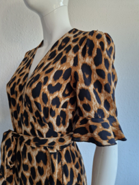 Summum Woman wikkeljurk. Maat L. Bruin/zwart/dierenprint