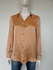 Vanilia Elements blouse. Maat 38, Neon oranje/champagne.