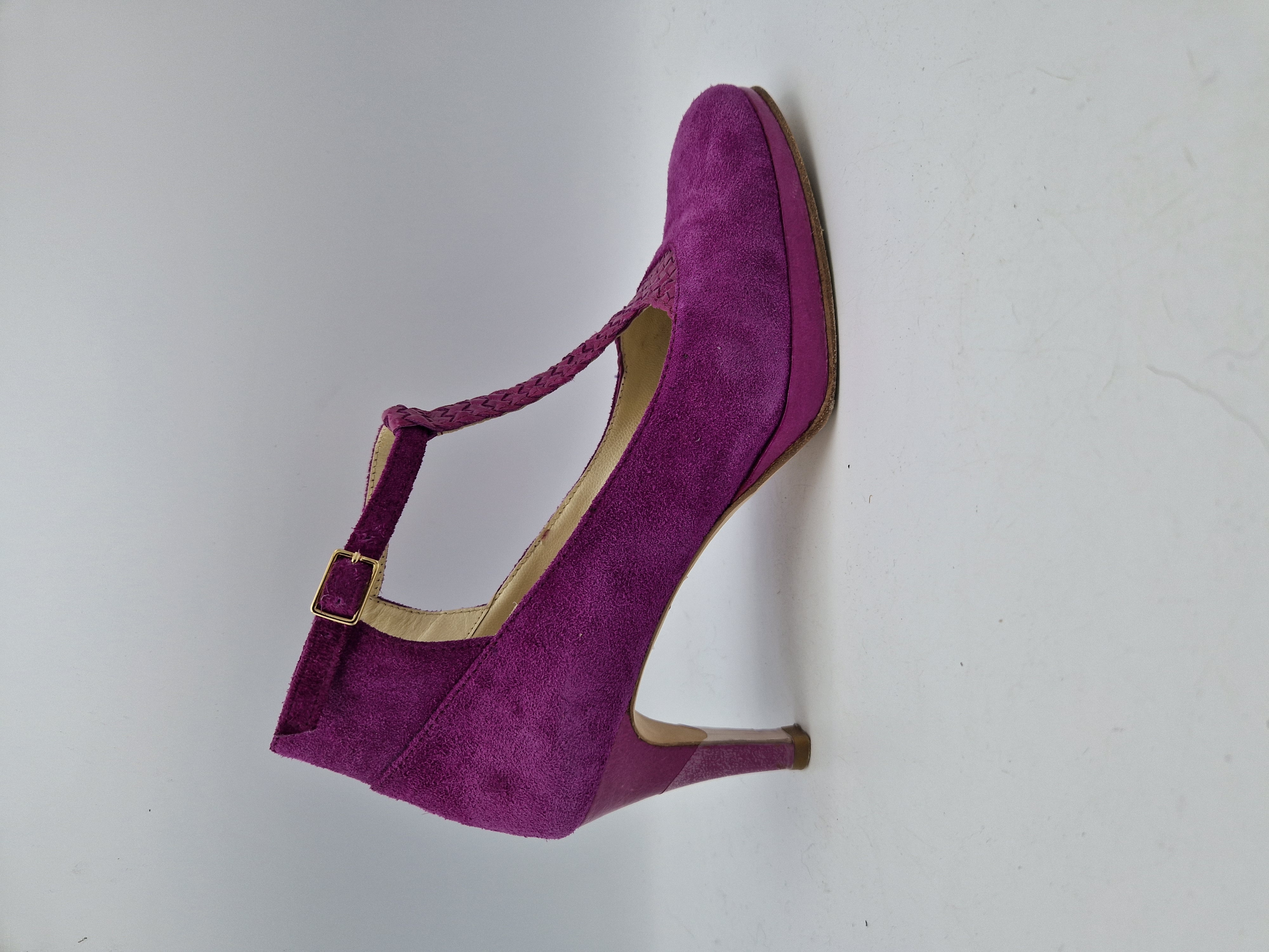 Kop en Staart pumps. Maat 39, Fuchsia/leer.