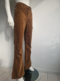 Fabienne Chapot flared pantalon. Maat 30/32, Bruin/rib.