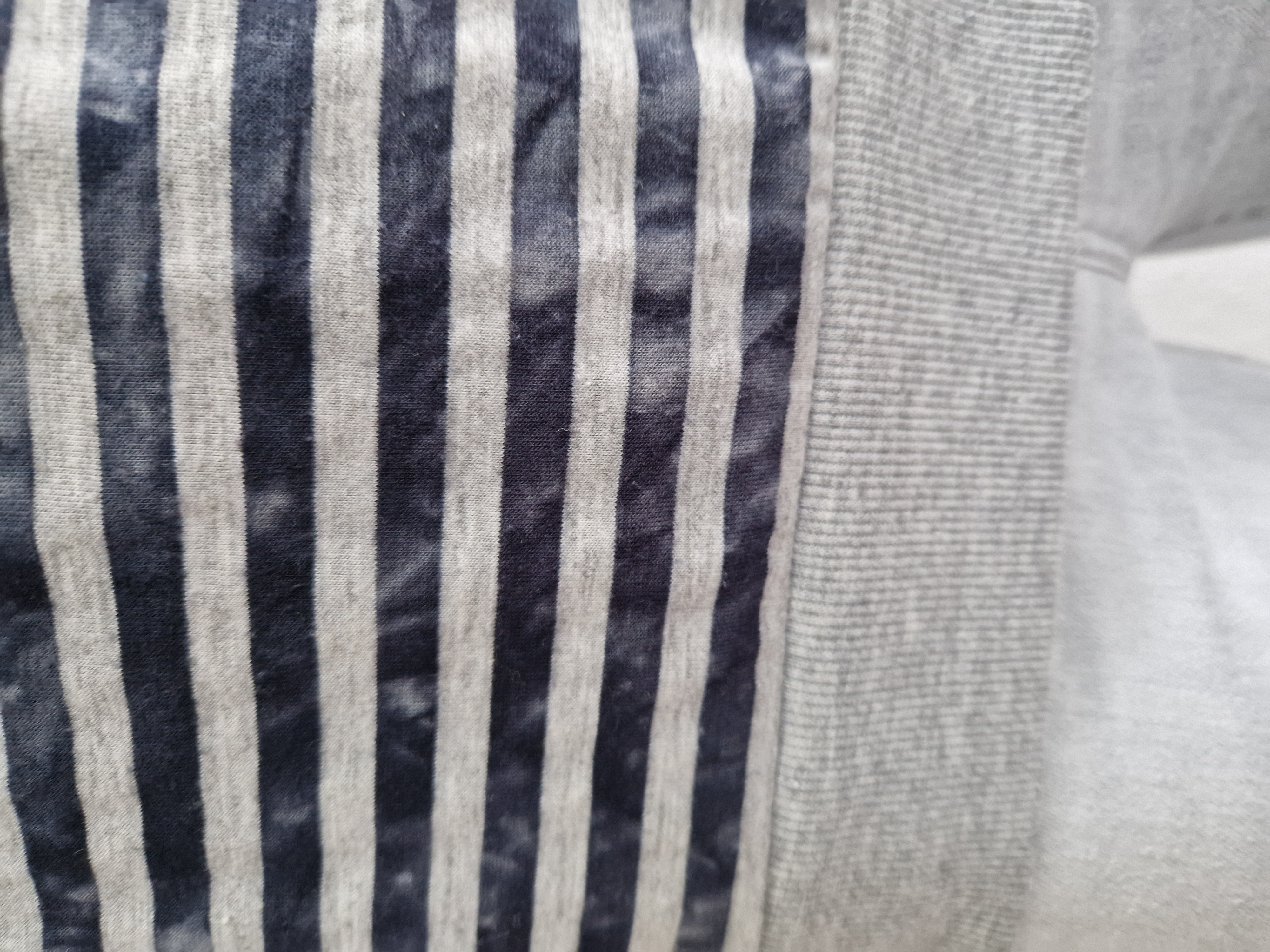 Geisha top. Maat 38/40, Blauw/grijs gestreept.