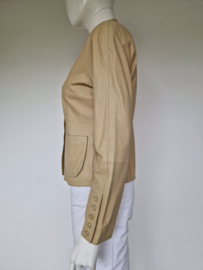 ML Collections blazer. Maat 36. Beige/leer.