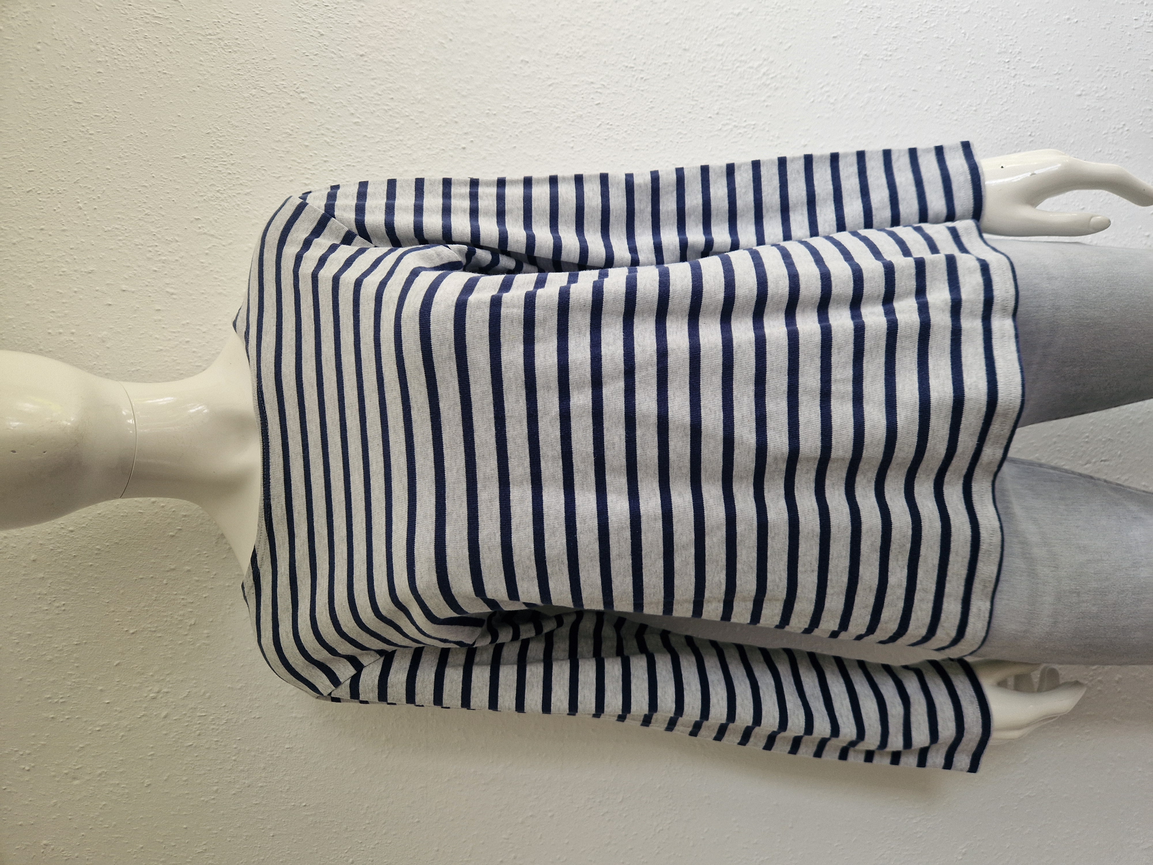 Saint James sweater. Maat M. Grijs/blauw gestreept.