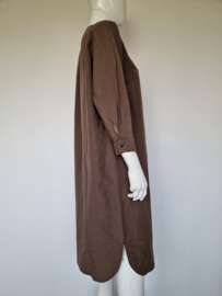 Humanoid linnen jurk. Maat S/M. Bruin