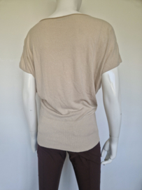 Studio Anneloes mouwloze gebreide top. Maat S. Beige