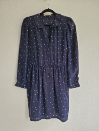 Sessun jurk Esther. Maat M. Donkerblauw/zijde.