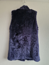 Nikkie bodywarmer. Maat 40, Inktblauw/faux fur