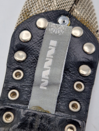 Nanni Milano statement riem – leer & metalen schakels