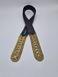 Olijfkleurige leren  heupriem van Nanni.