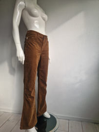 Fabienne Chapot flared pantalon. Maat 30/32, Bruin/rib.