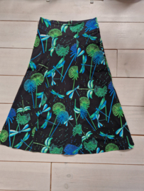 Lien & Giel maxi rok. Maat M. Zwart/print.