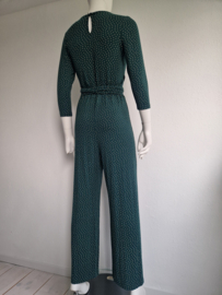 King Louie jumpsuit. Maat M. Groen/stippenprint.