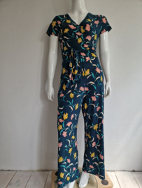 King Louie jumpsuit. Maat XL. Groen/bloemenprint.