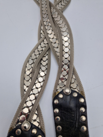 Nanni Milano statement riem – leer & metalen schakels