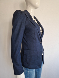 Summum blazer. Maat 36, Navy/linnen blend.