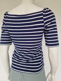 L.K. Bennett London top. Maat S. Blauw/wit gestreept.