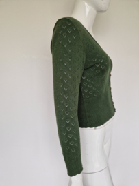 King Louie ajourgebreid vestje. Maat L. Groen.