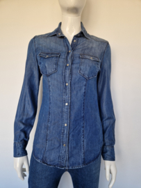7 For All Mankind denim blouse.Maat S. 100% lyocell/blauw