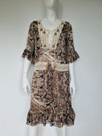 Laura Jane bohemian jurk. Mt. M. Bruin/print