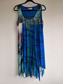 Eroke zomerjurk. Maat 40, Blauw/print.
