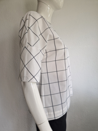 Apanage top. Maat 38, Crème/ruit.