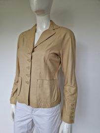 ML Collections blazer. Maat 36. Beige/leer.