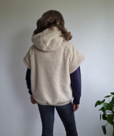 10DAYS teddyvest met capuchon | Maat XL | Ecru |