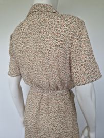 Nukus ankle dress. Maat L. Creme/ bloemenprint.