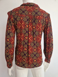King Louie Maisie blouse Zesty. Maat 40, Roestbruin/ print.