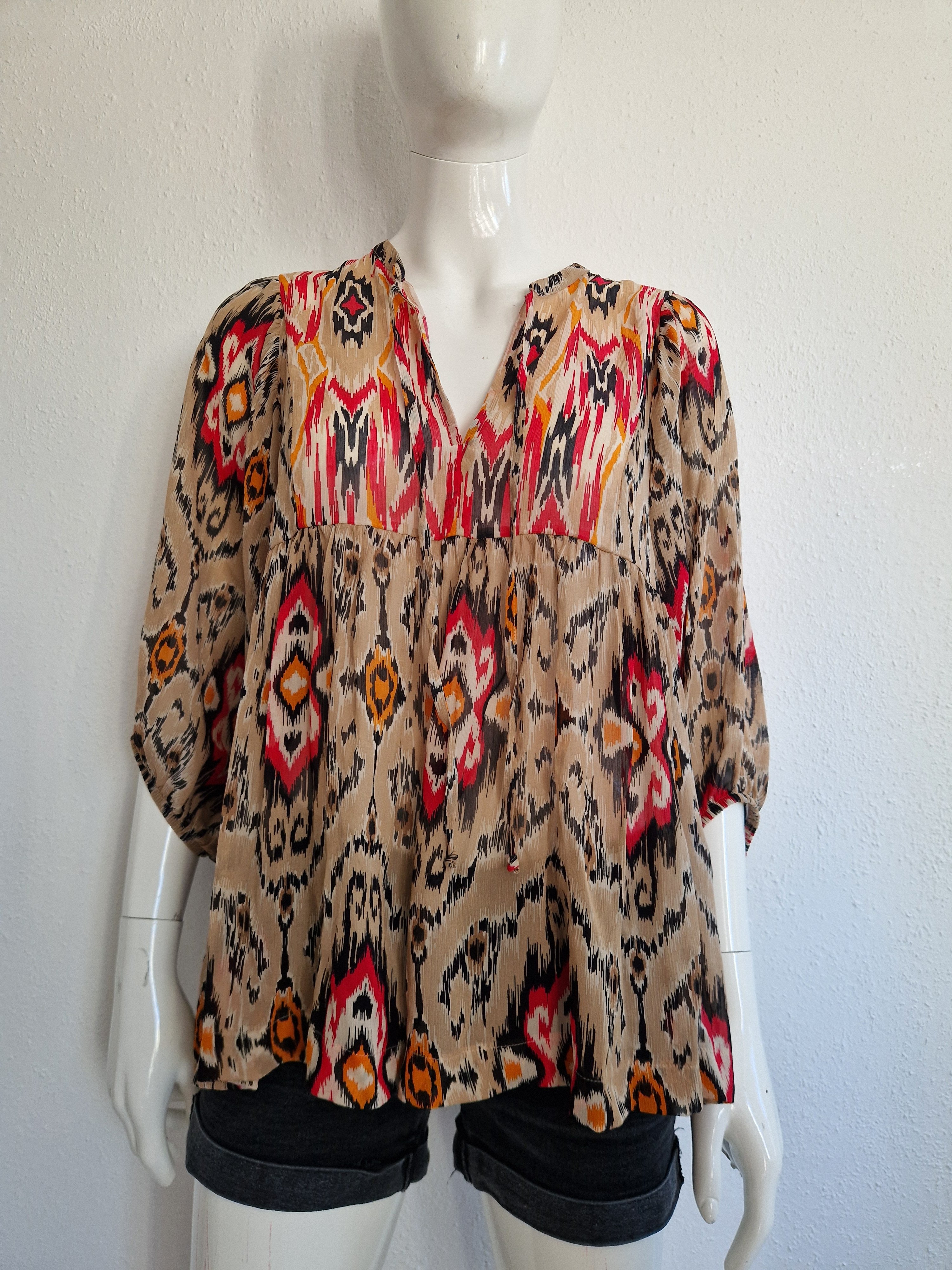 Summum blouse top. Maat 36, Roze/beige.