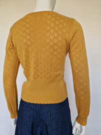 King Louie ajour gebreid vestje. Maat M. Okergeel.