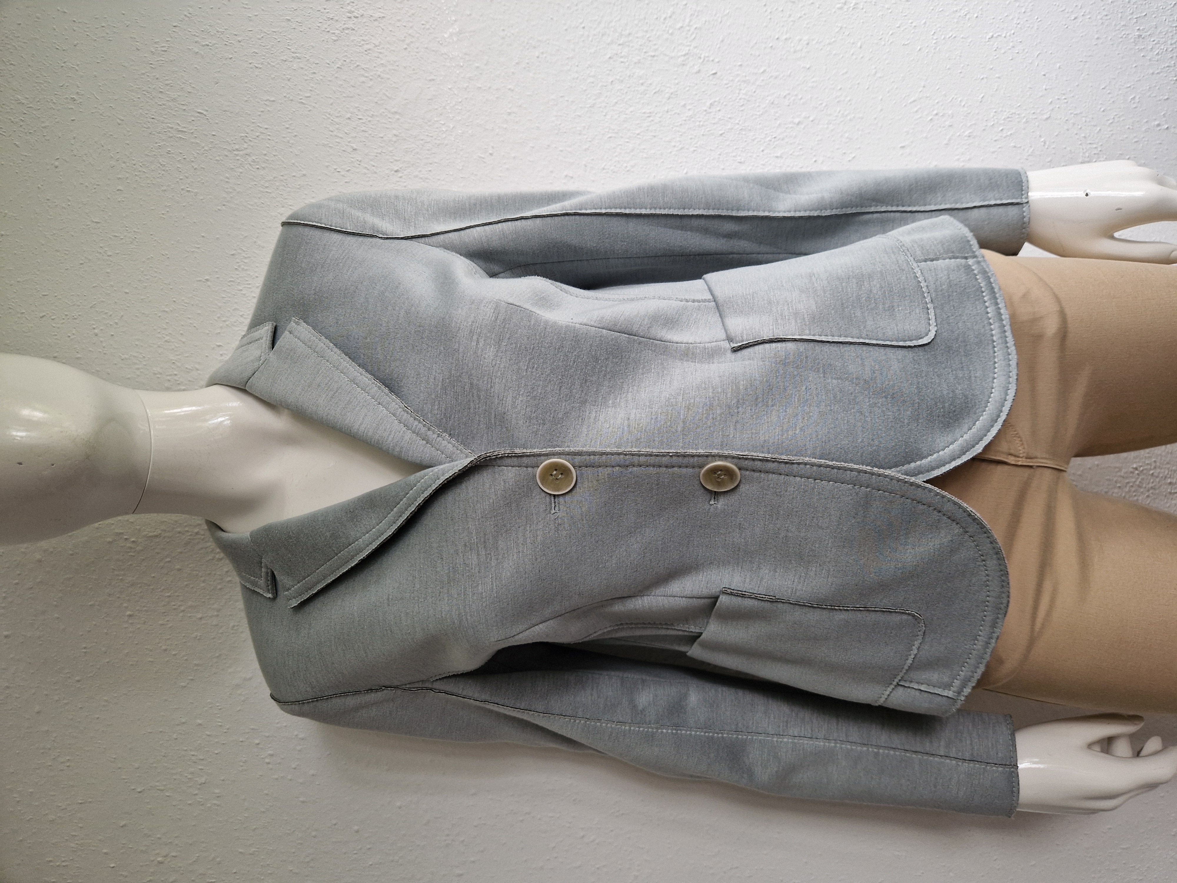 Luisa Cerano blazer. Mt. 40. Grijs/blauw