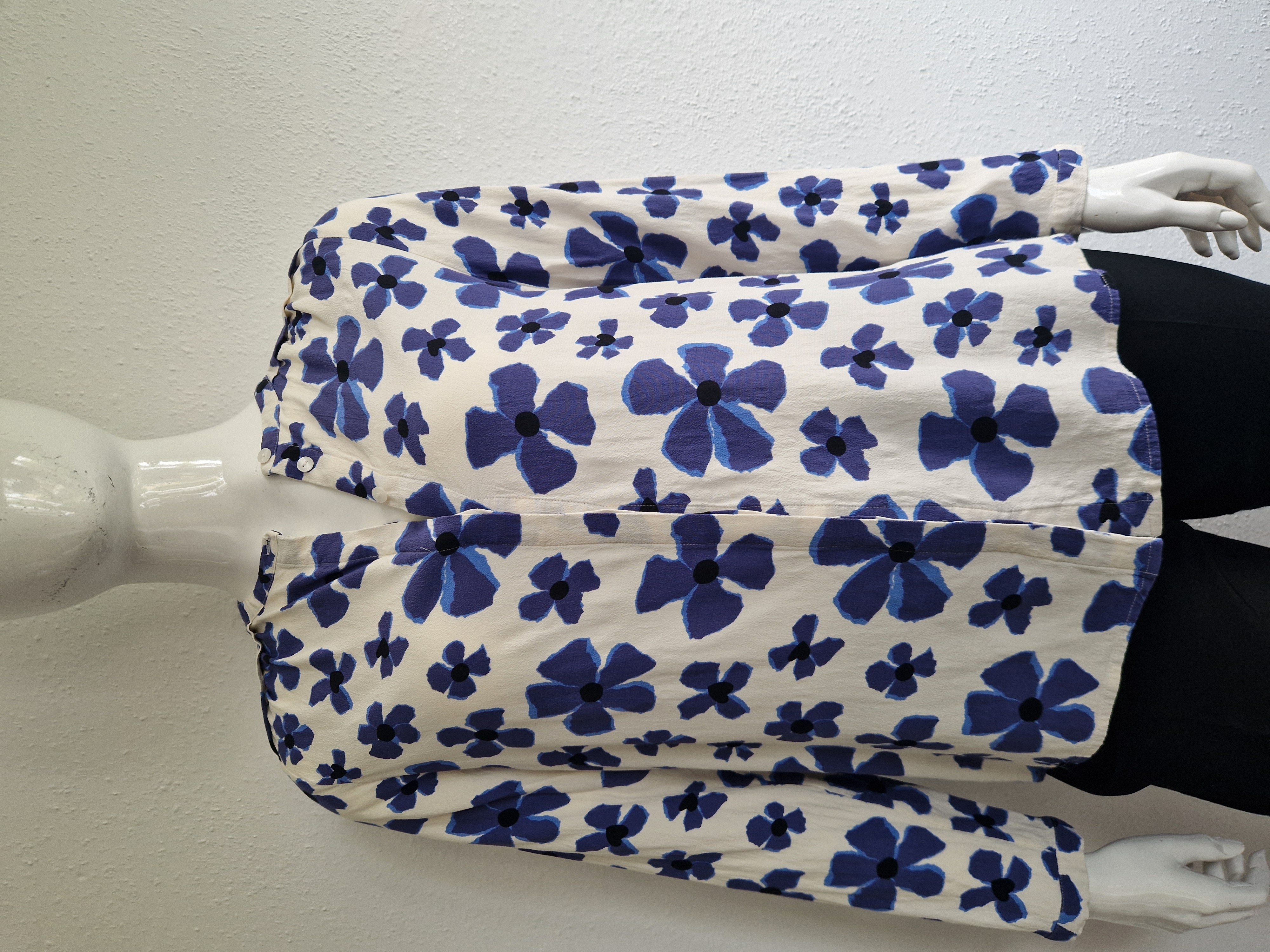 Fabienne Chapot Sunset blouse. Maat 42, Crème/blauw.