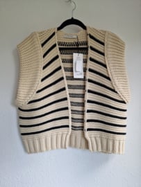 Summum mouwloos vest. Maat S. Crème/zwart.