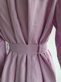 Riani doorknoopjurk. Maat 40, roze/linnen