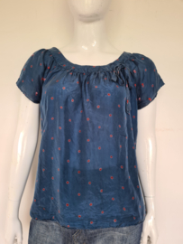 Bellerose blouse top. Mt. 2, Blauw/ zijde.