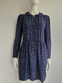 Sessun jurk Esther. Maat M. Donkerblauw/zijde.