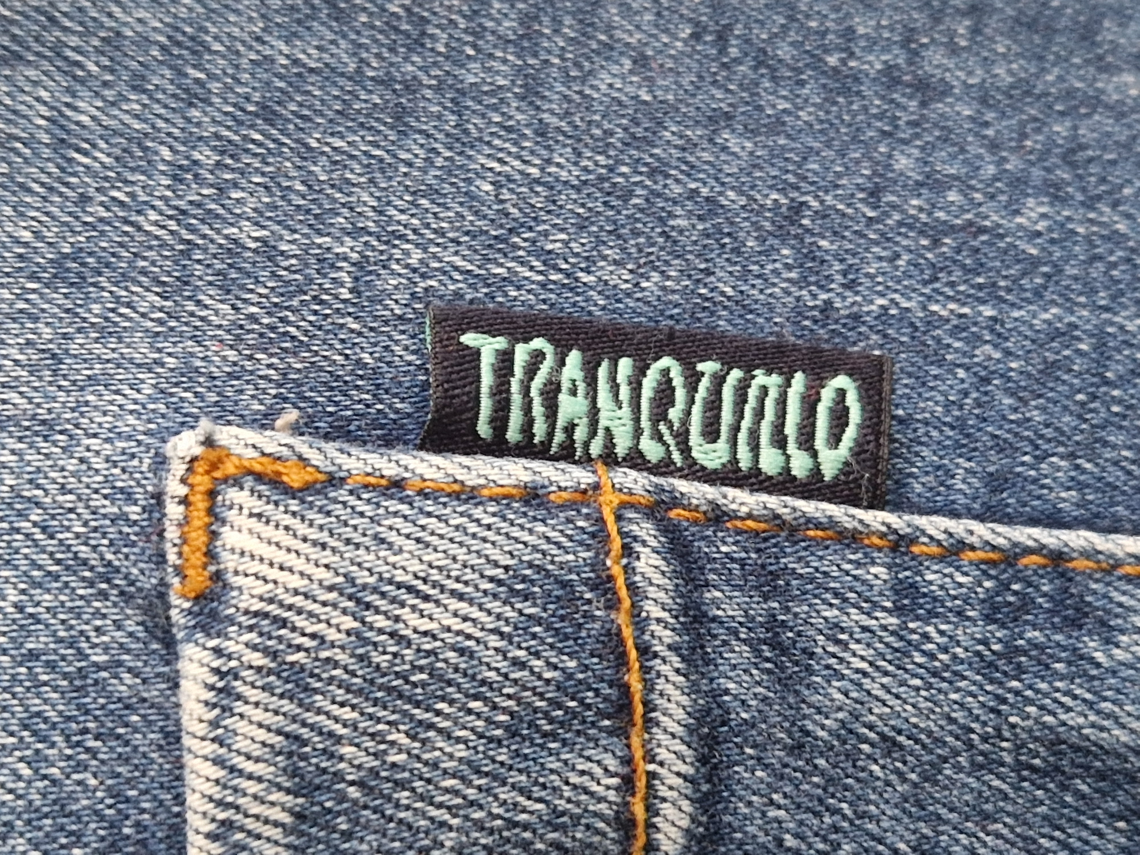 Tranquillo cropped jeans met wijde pijpen. Maat 40. Blauw.