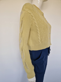 Gestuz PearlyGZ cardigan met parels S. Zachtgeel